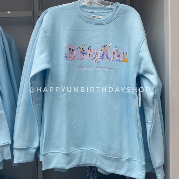 Disney x Stoney Clover Lane Disneyland 70th Anniversary Sweatshirt Blue - Picture 1 of 2